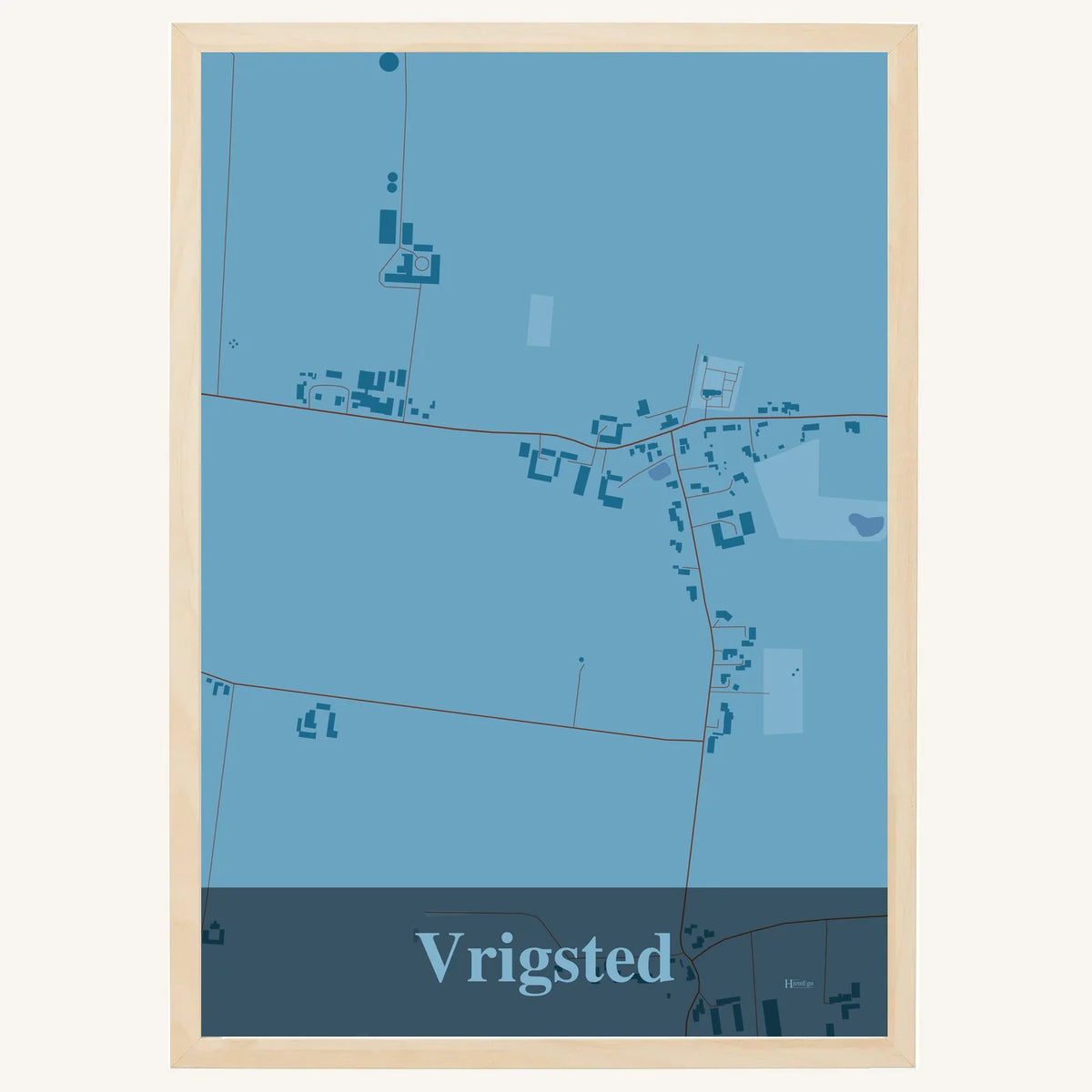 Vrigsted plakat – Firkantet 2026 – Lys pastel blå