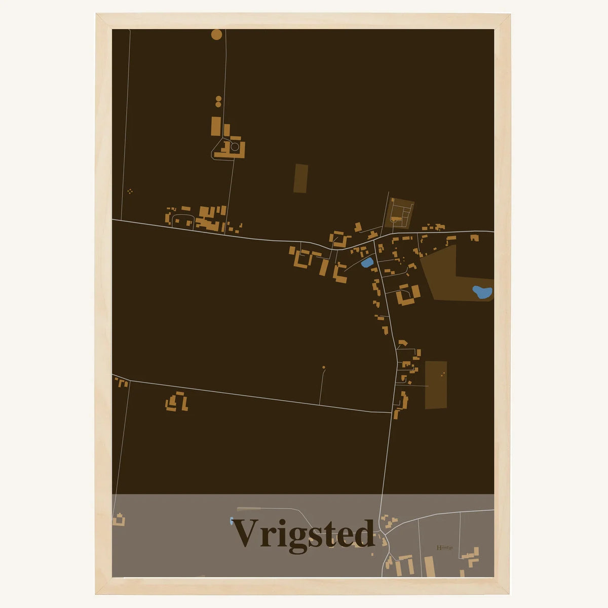 Vrigsted plakat – Firkantet 2026 – Mørk brun