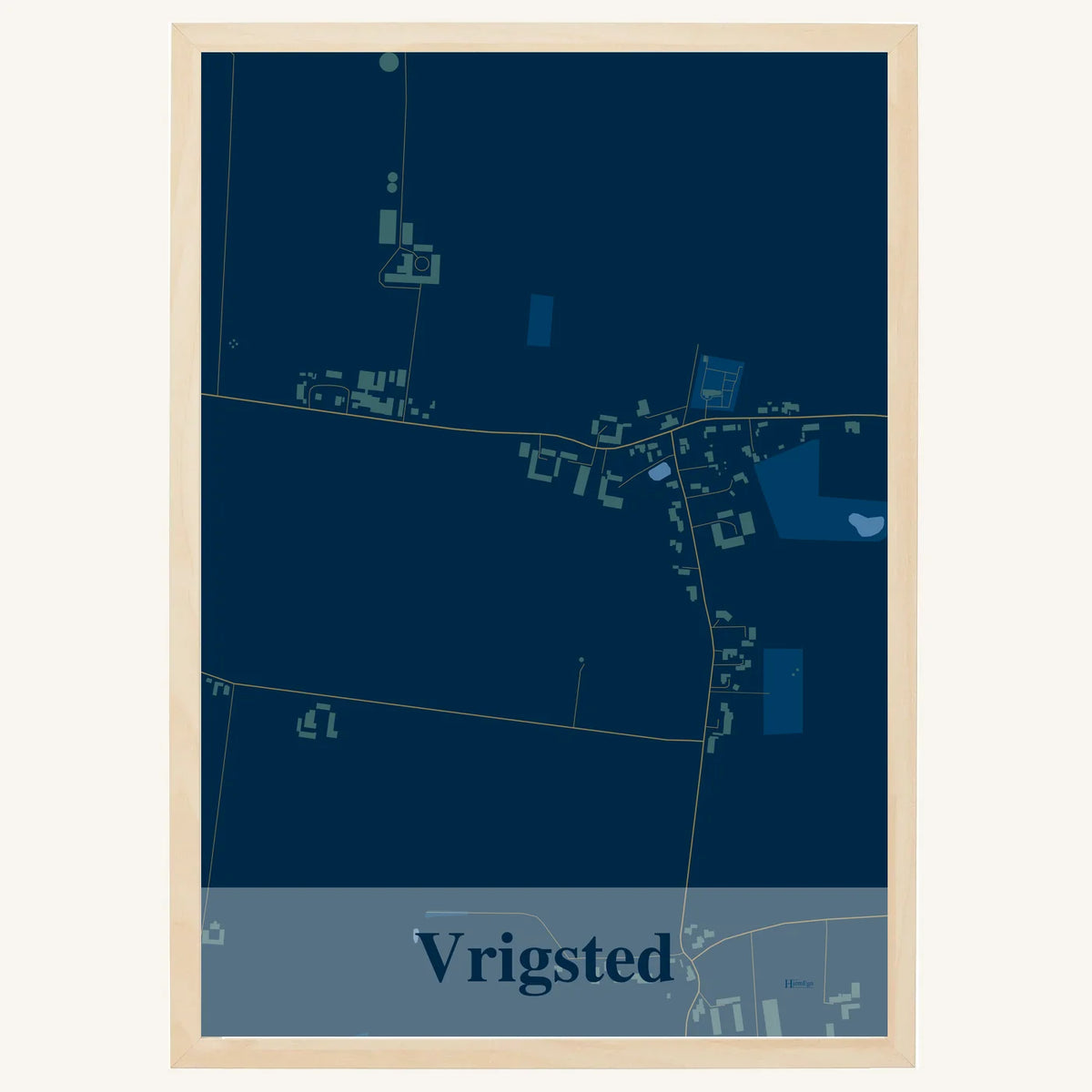Vrigsted plakat – Firkantet 2026 – Mørk blå