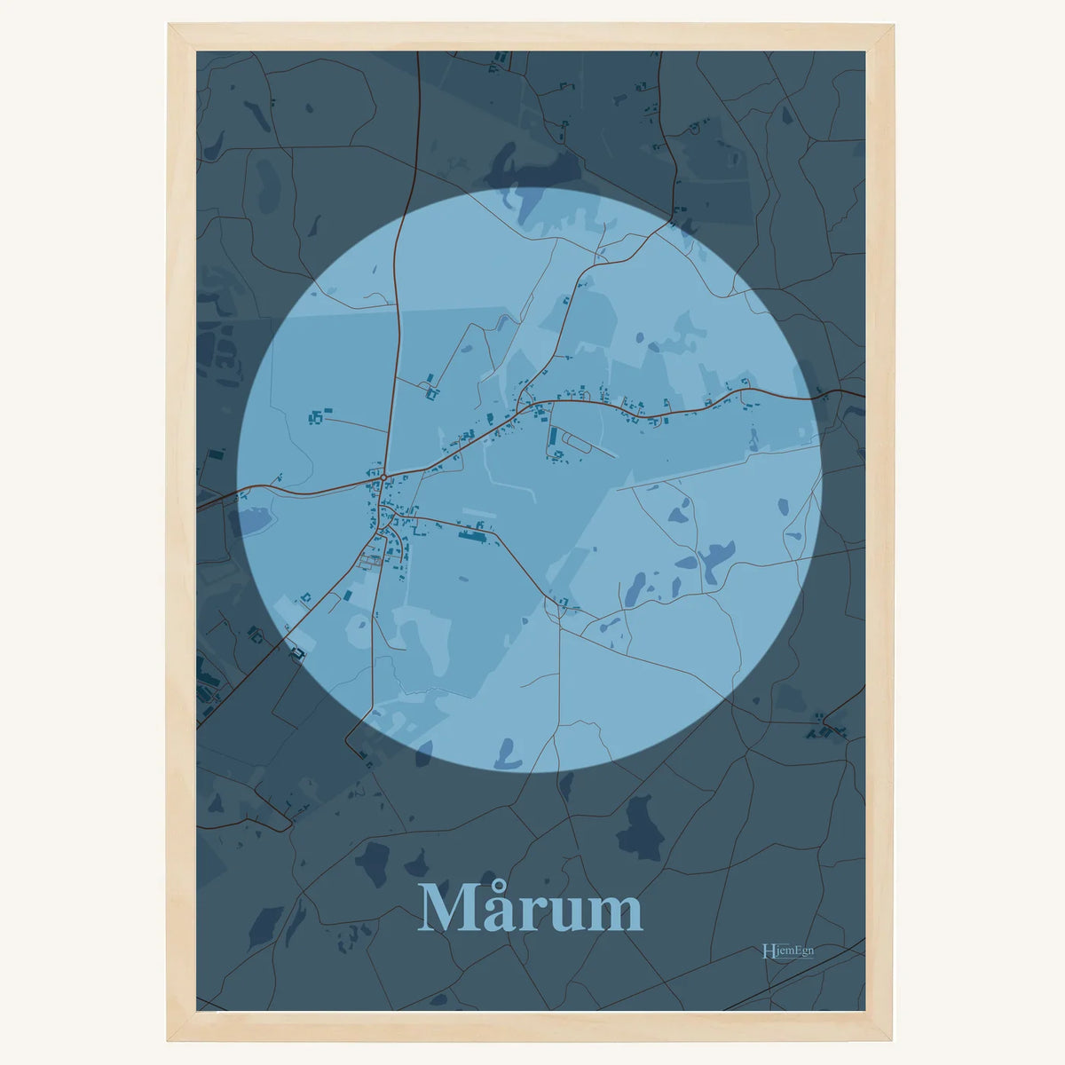 Mårum plakat – Centrum 2026 – Lys pastel blå