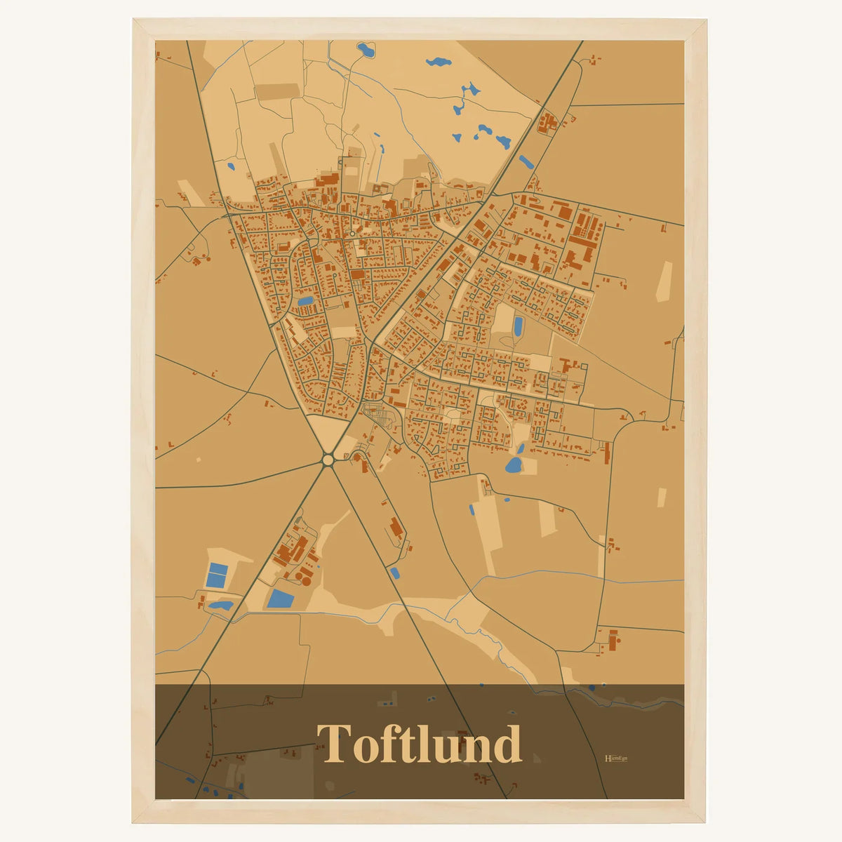 Toftlund plakat – Firkantet 2026 – Lys pastel brun