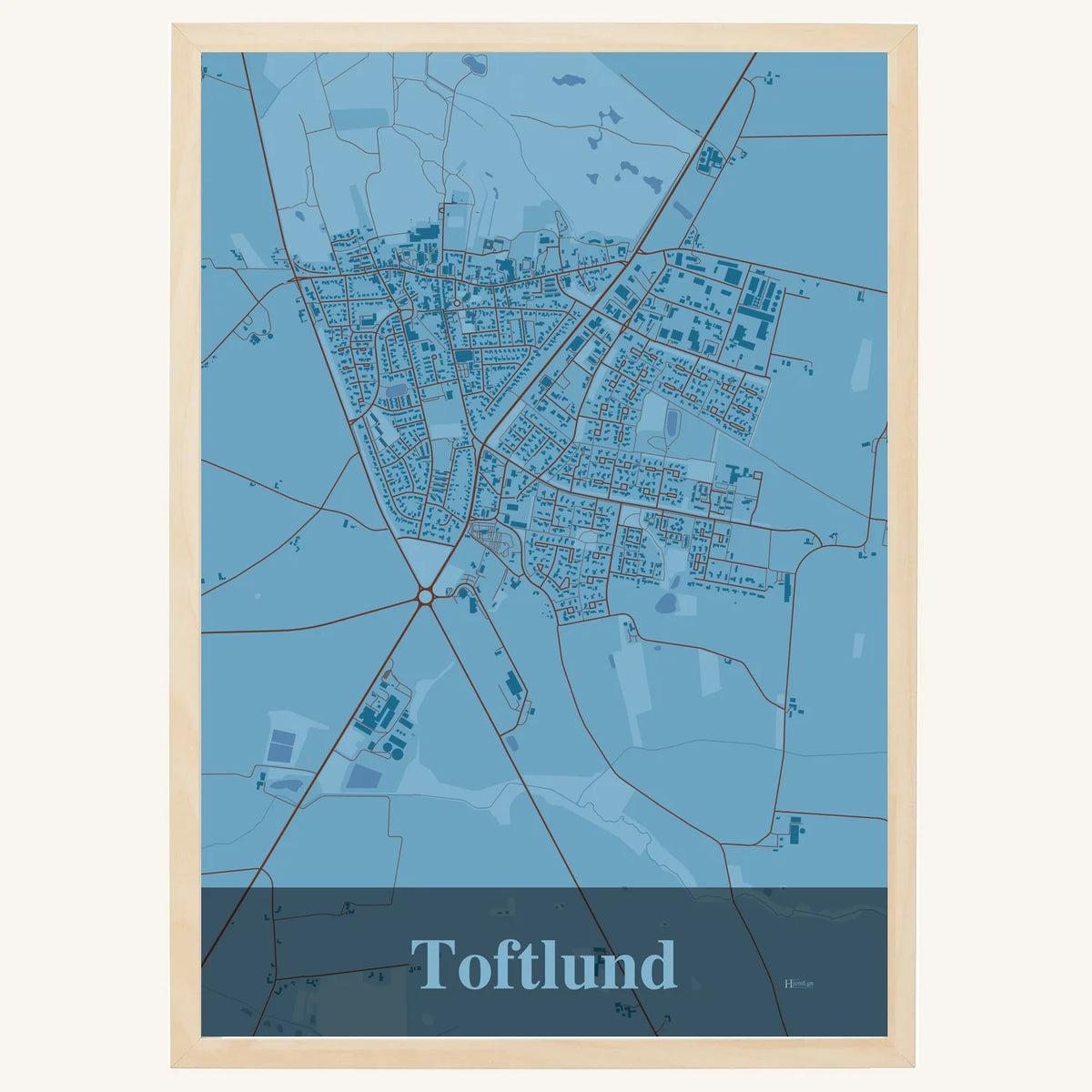 Toftlund plakat – Firkantet 2026 – Lys pastel blå