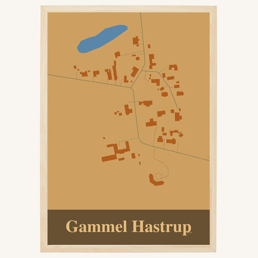 Gammel Hastrup plakat – Firkantet 2026 – Lys pastel brun