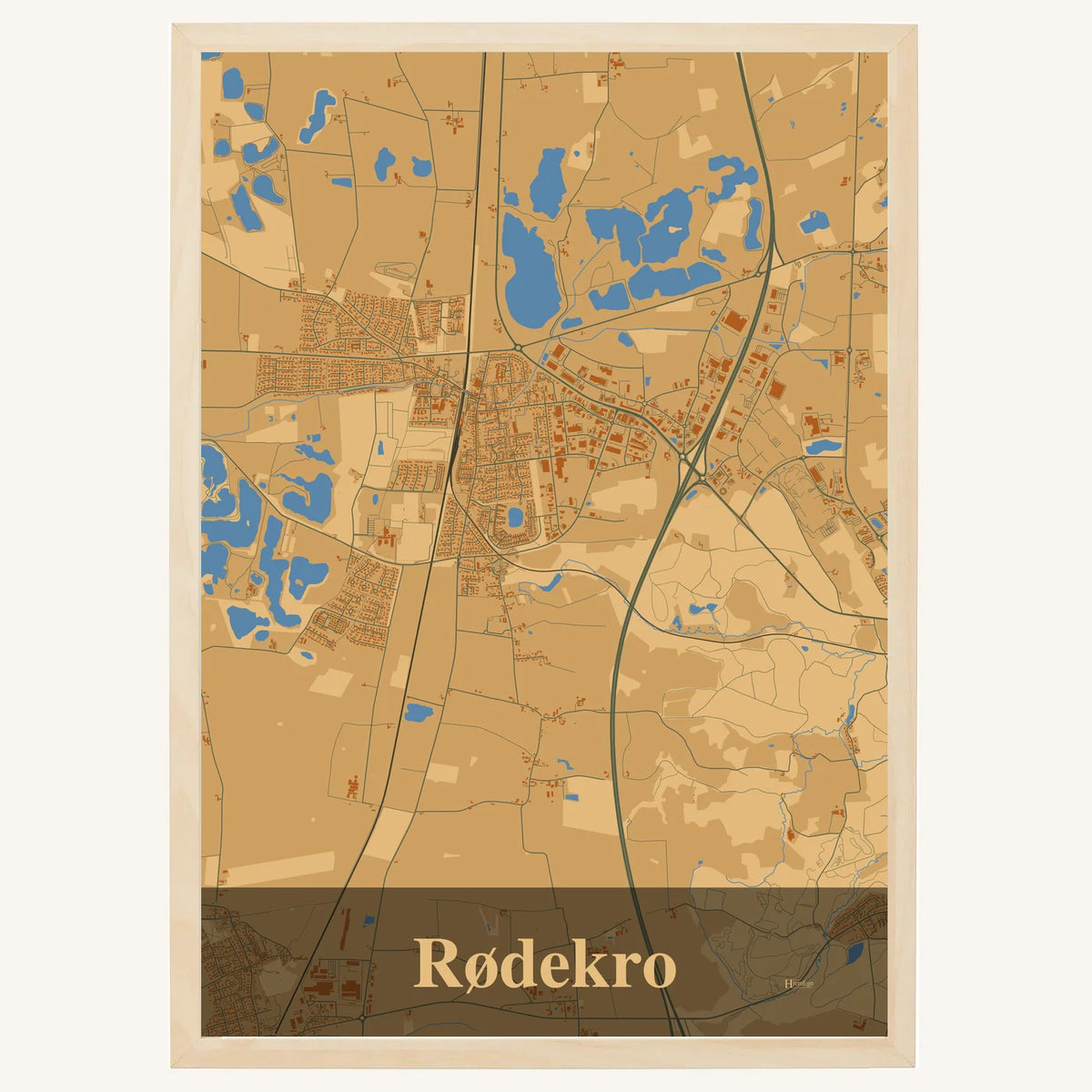 Rødekro plakat – Firkantet 2026 – Lys pastel brun