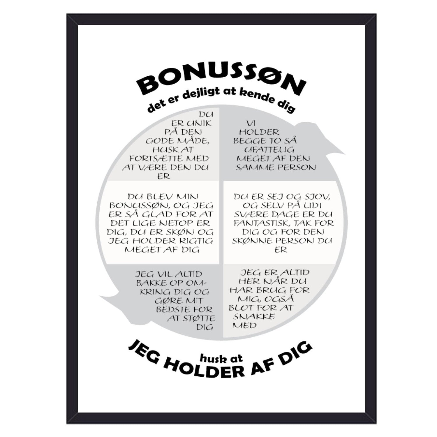 bonussøn personlig citat plakat
