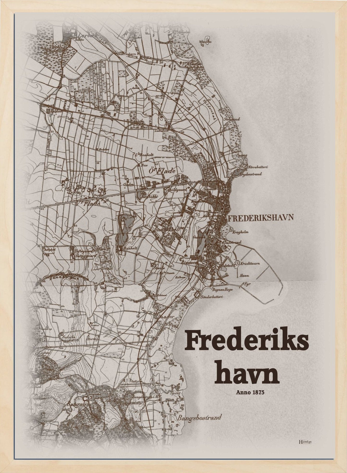 Frederikshavn anno år 1875 | retro plakat fra din HjemEgn | hurtig levering og høj kvalitet [køb nu] 
