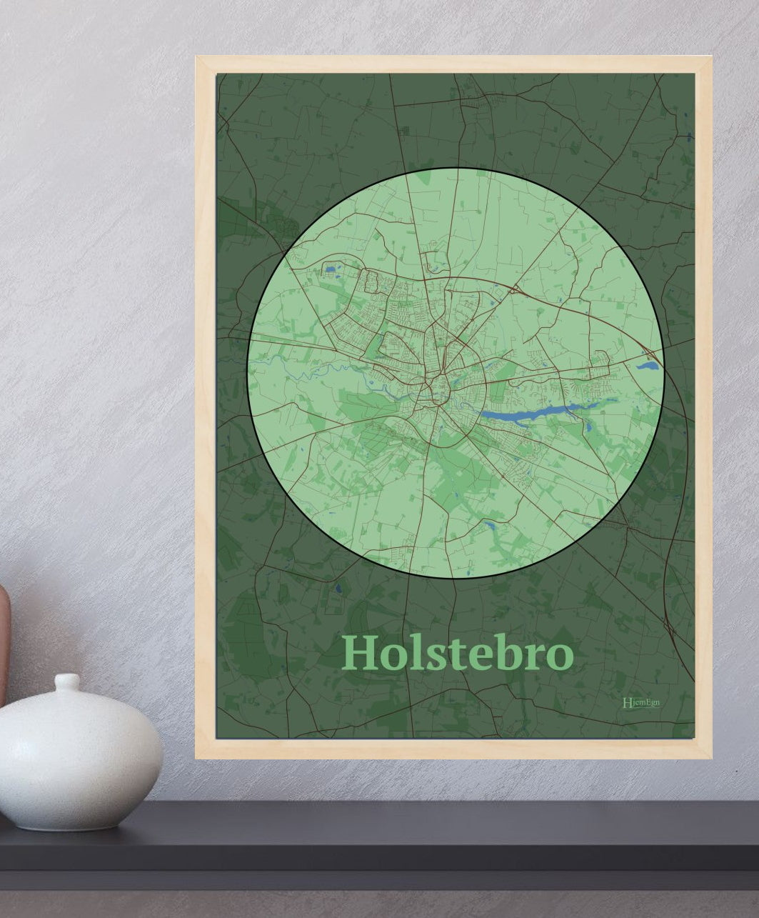 Holstebro plakat i farve  og HjemEgn.dk design centrum. Design bykort for Holstebro