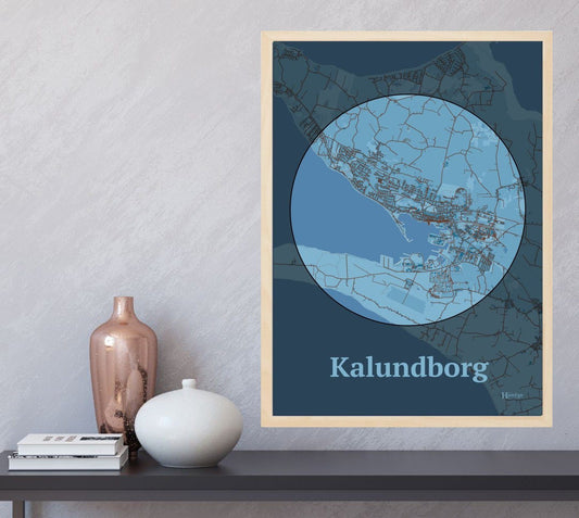 Kalundborg plakat i farve  og HjemEgn.dk design centrum. Design bykort for Kalundborg