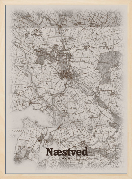 Næstved anno år 1875 | retro plakat fra din HjemEgn | hurtig levering og høj kvalitet [køb nu] 