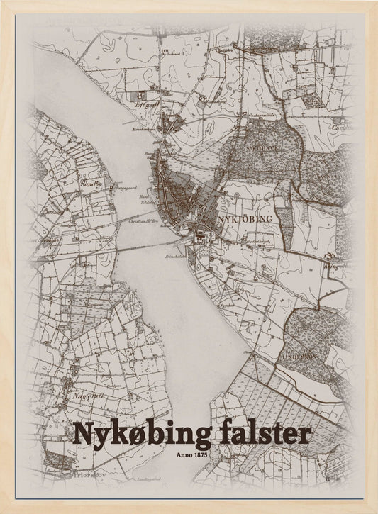 Nykøbing Falster anno år 1875 | retro plakat fra din HjemEgn | hurtig levering og høj kvalitet [køb nu] 