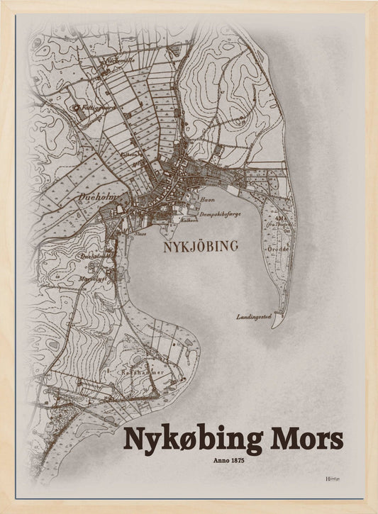 Nykøbing Mors anno år 1875 | retro plakat fra din HjemEgn | hurtig levering og høj kvalitet [køb nu] 
