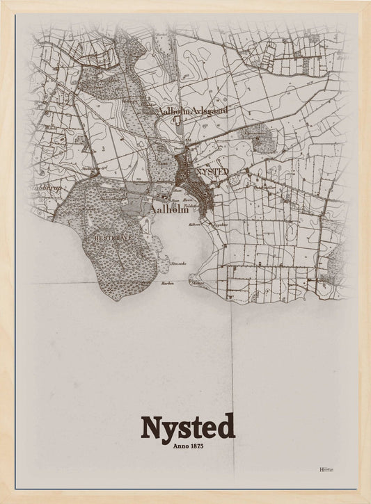 Nysted anno år 1875 | retro plakat fra din HjemEgn | hurtig levering og høj kvalitet [køb nu] 