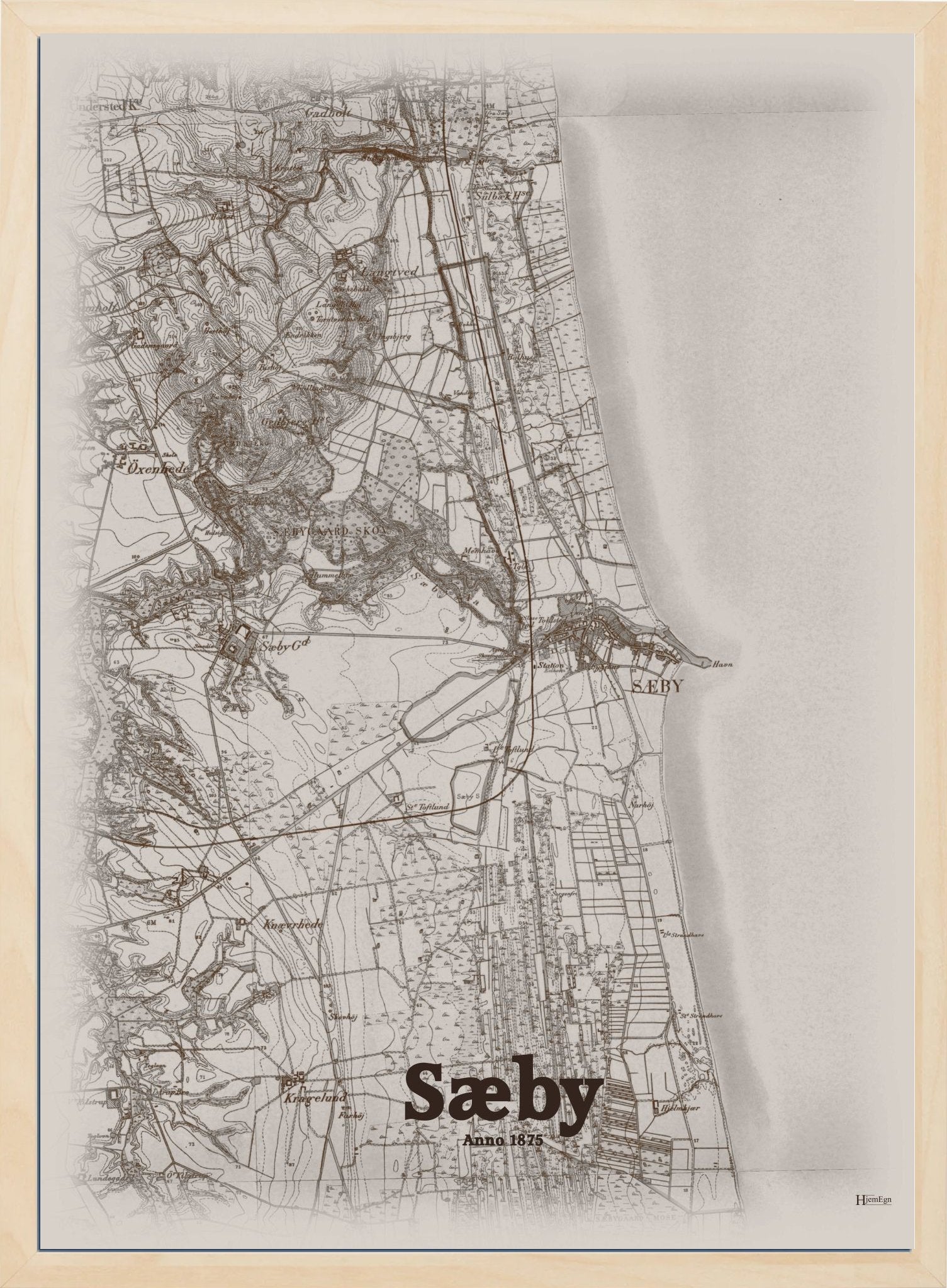 Sæby 1875 - HjemEgn Nostalgi plakat - Hjemegn