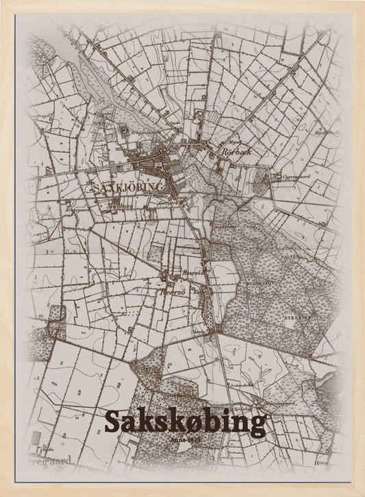 Sakskøbing anno år 1875 | retro plakat fra din HjemEgn | hurtig levering og høj kvalitet [køb nu] 