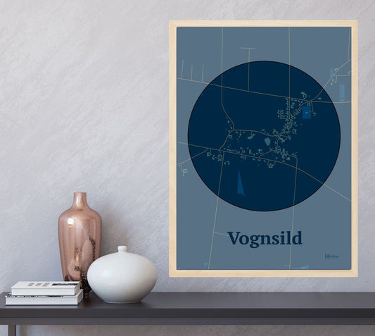 Vognsild plakat i farve  og HjemEgn.dk design centrum. Design bykort for Vognsild